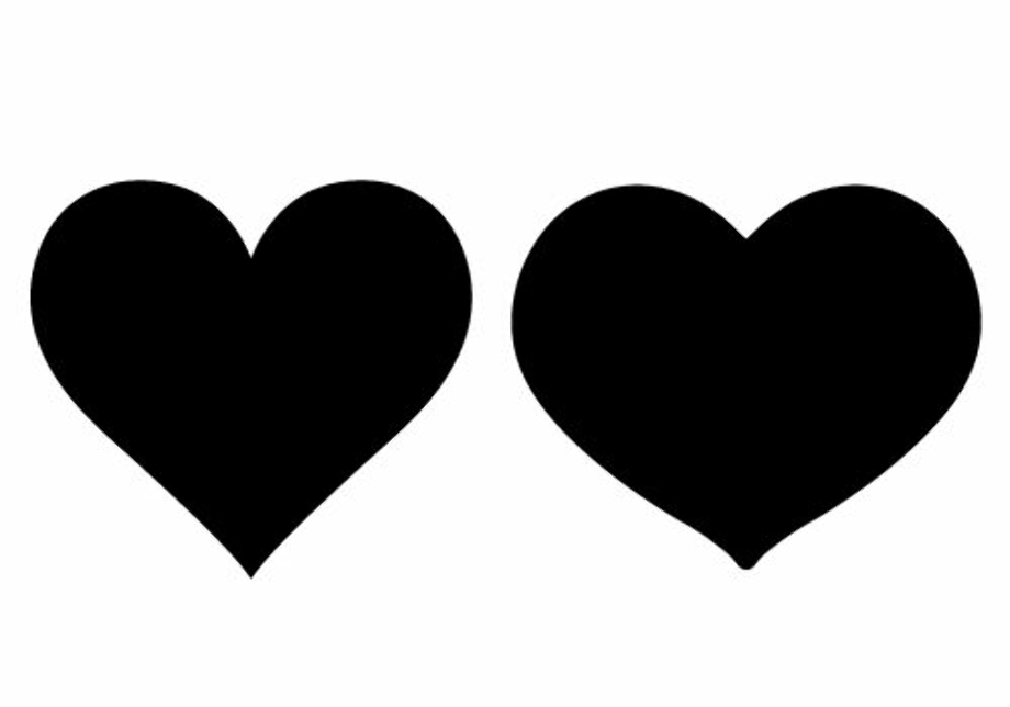 heart clipart black and white silhouette