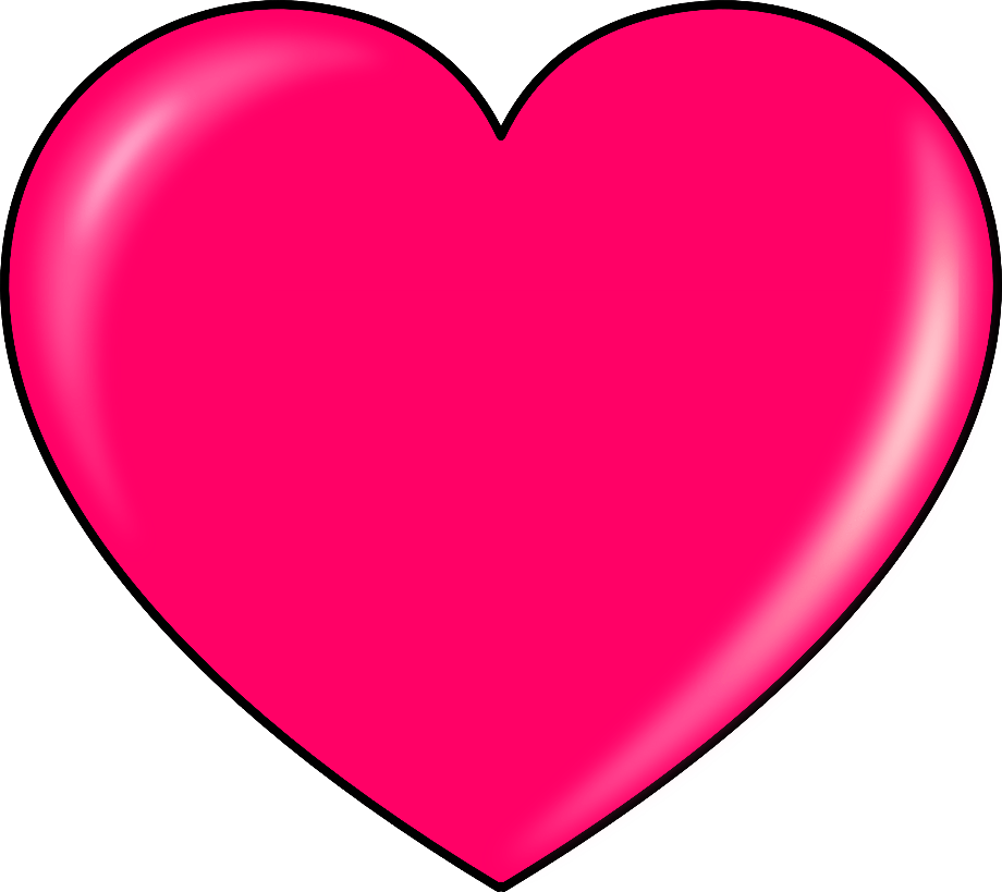 transparent heart pink