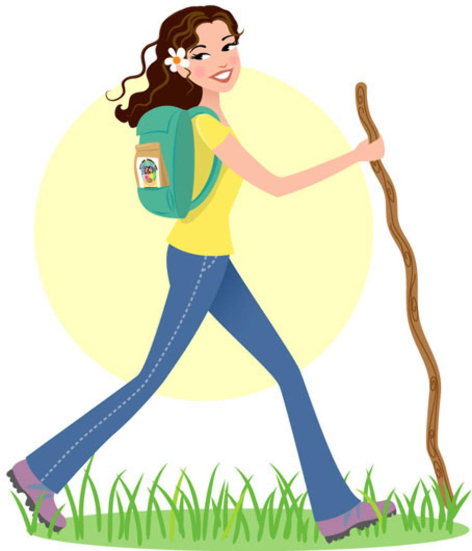 hiking clipart woman