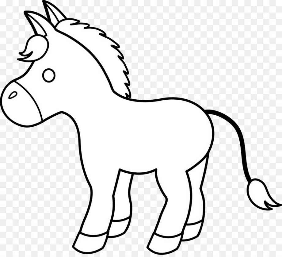 horse clipart black and white baby