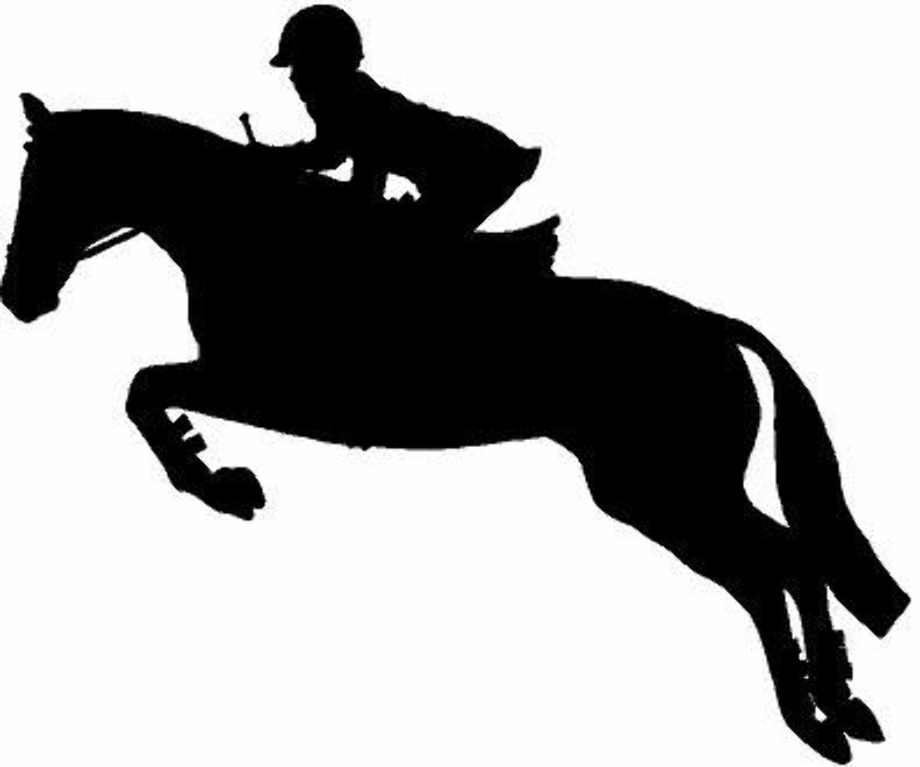 Download High Quality horse clipart black and white jumping Transparent