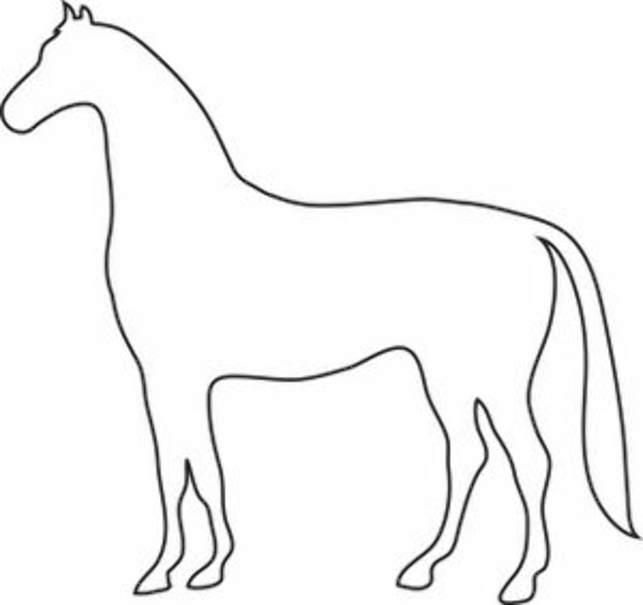 horse clipart black and white printable