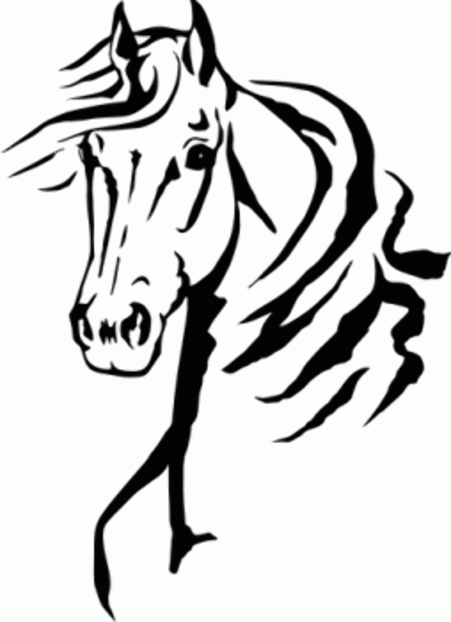 horse clipart black and white head