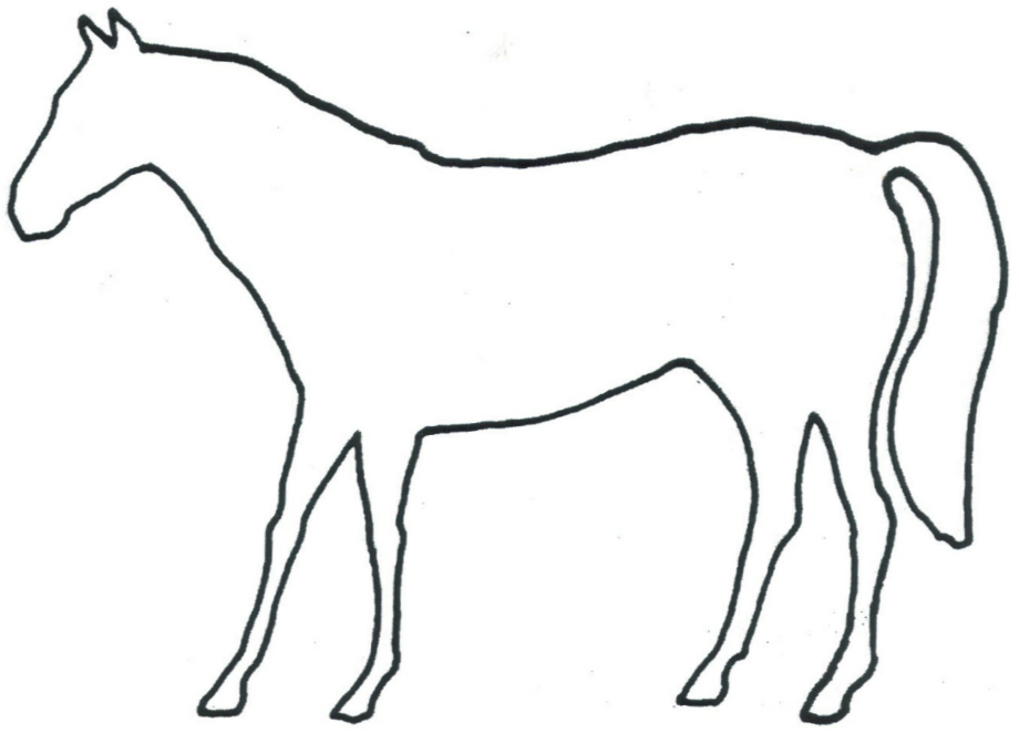 horse clipart black and white outline