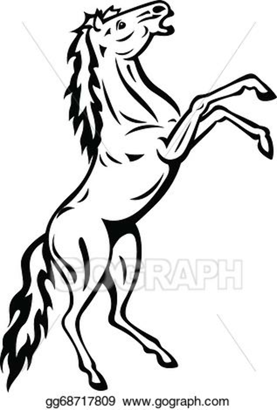 horse clipart black and white standing