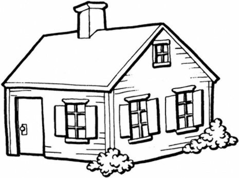 house clipart black and white old
