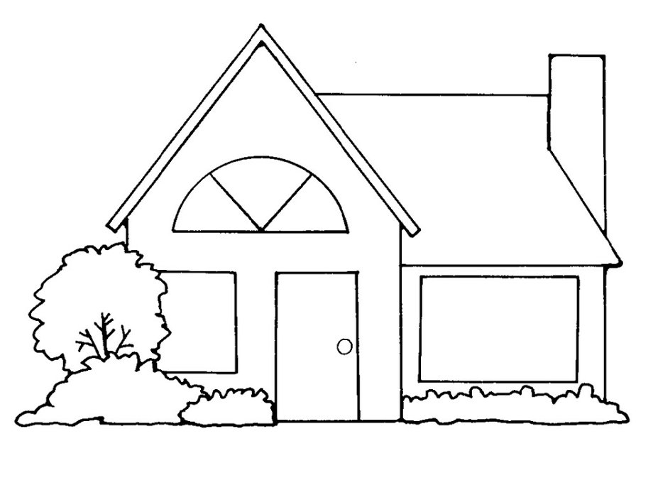 house clipart black and white big