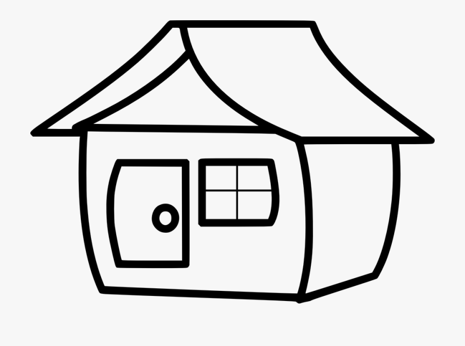house clipart black and white cartoon
