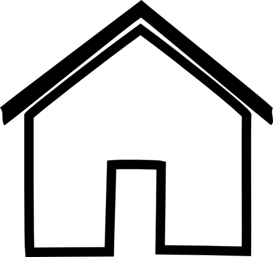 house clipart black and white outline