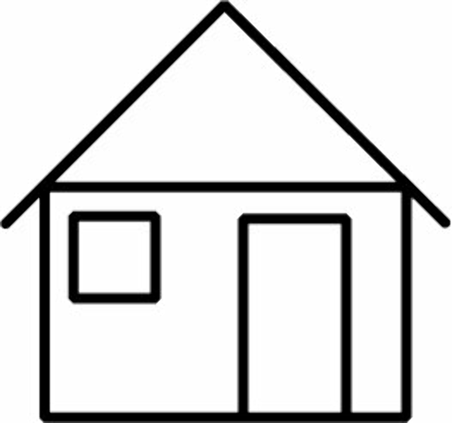 house clipart black and white outline