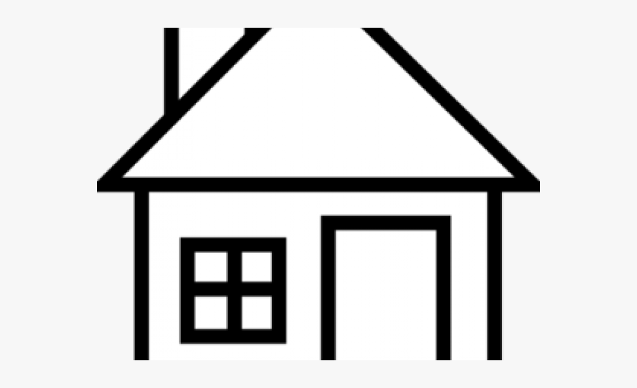 house clipart black and white simple