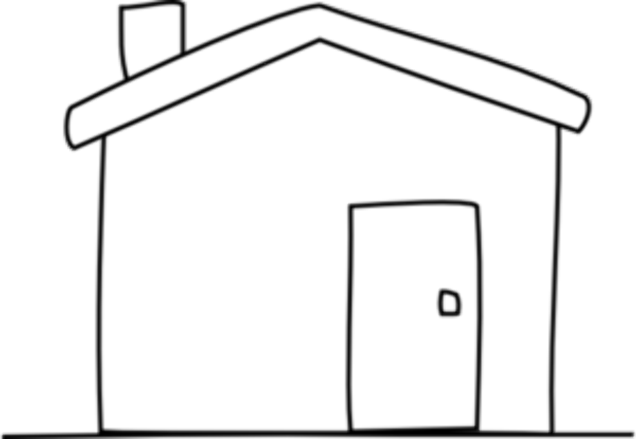 house clipart black and white small