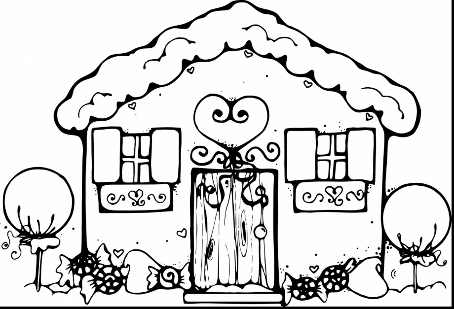 house clipart black and white gingerbread