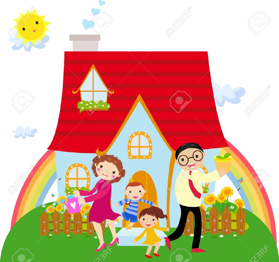 home sweet home clipart family
