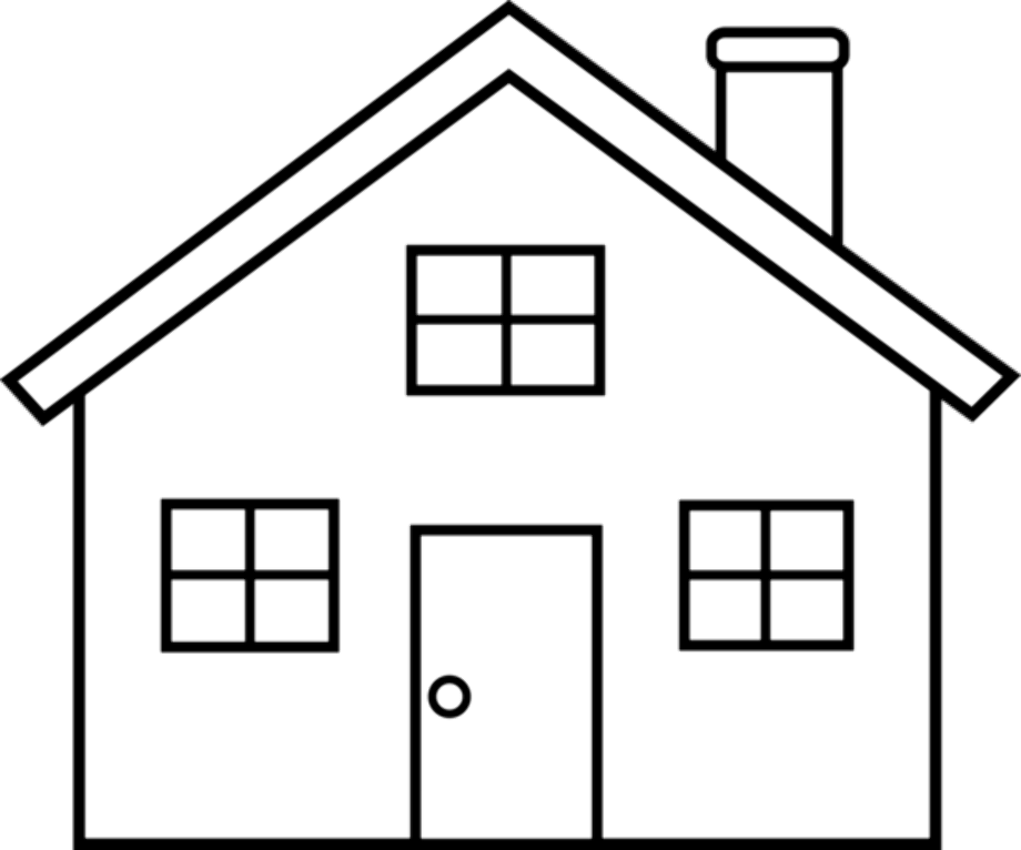 house clipart black and white template