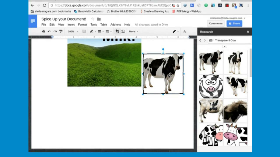 how to make a picture transparent google docs
