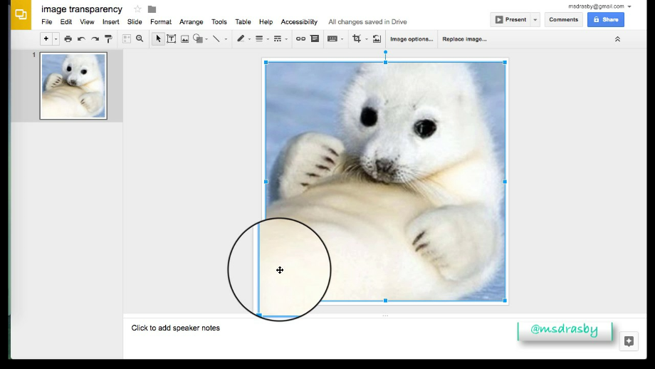 how to make a picture transparent google slides