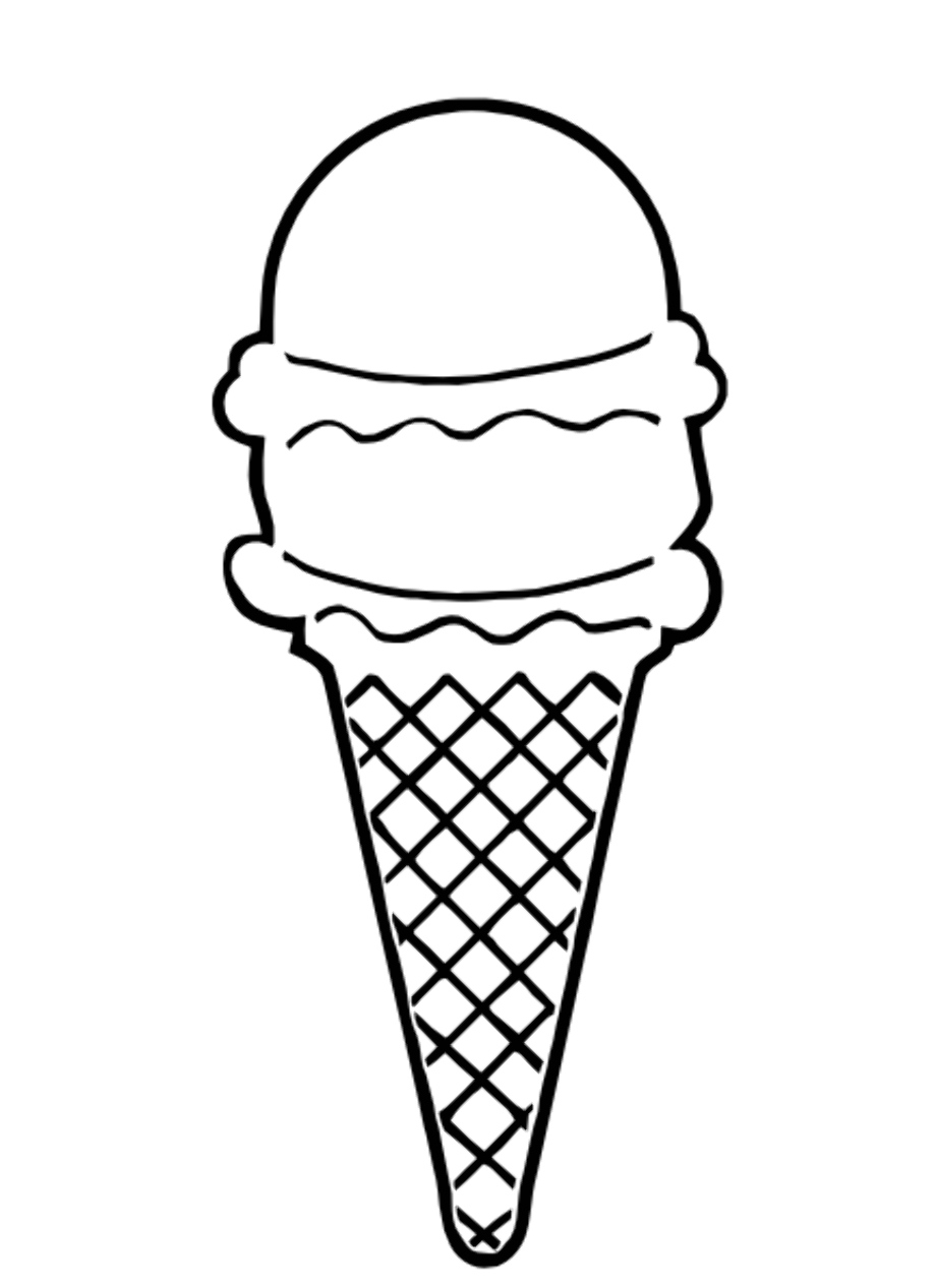 black and white clipart ice cream