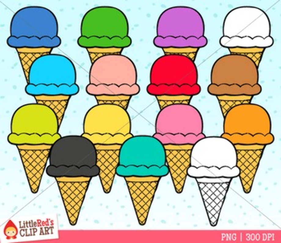 ice cream cone clip art rainbow