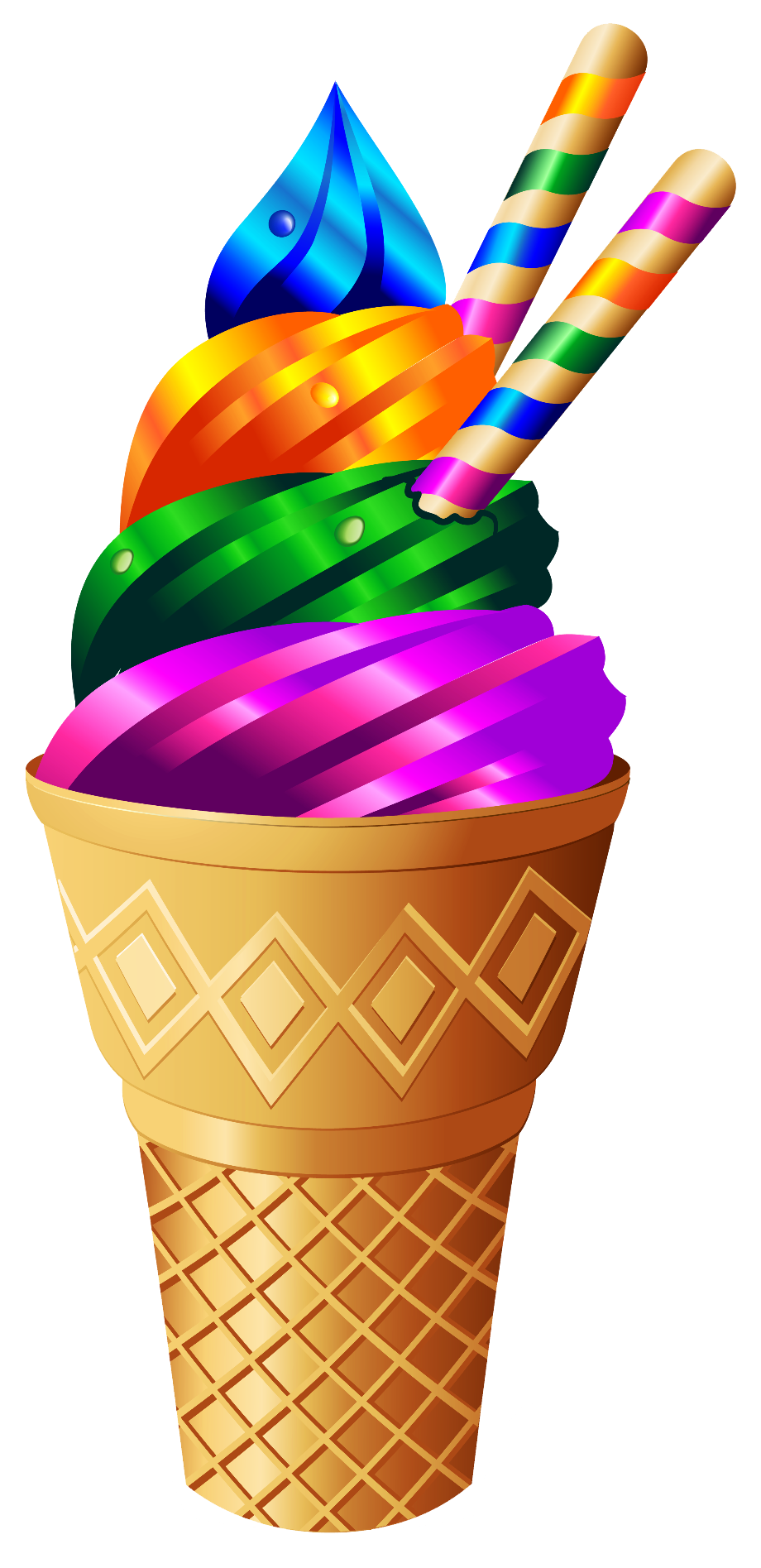 ice cream cone clipart rainbow