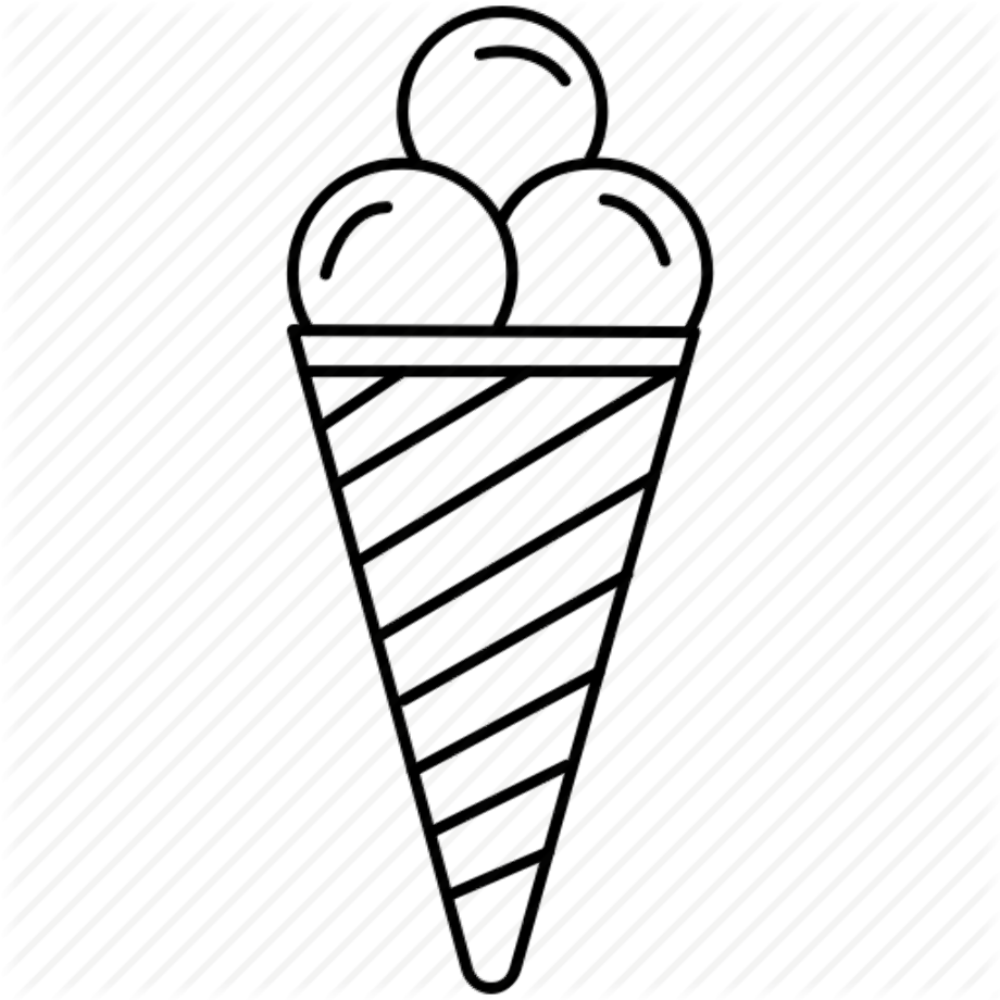 Ice Cream Cone Outline Clip Art