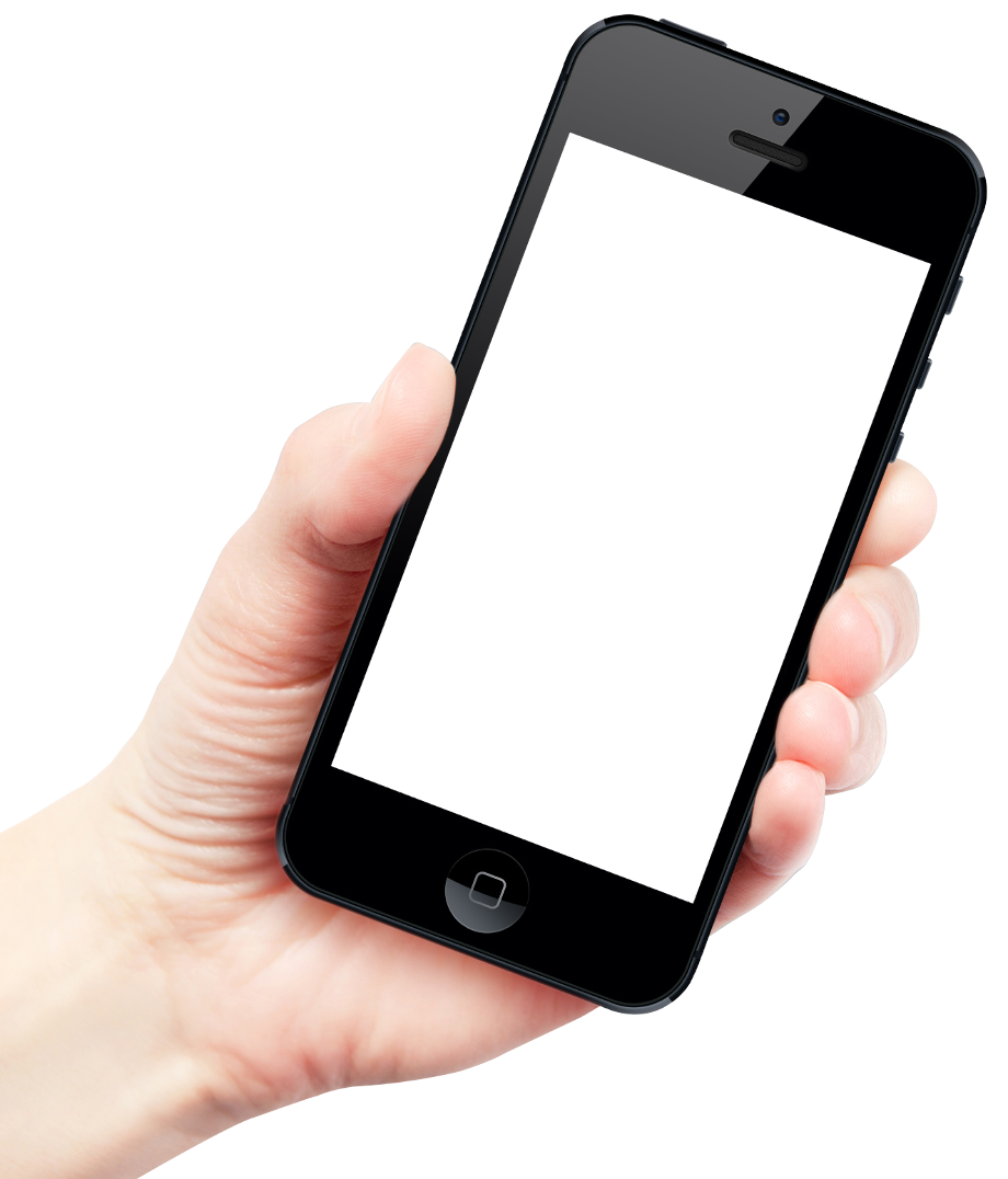 iphone transparent hand holding