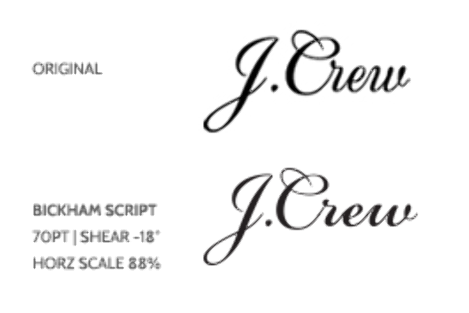 j crew logo script