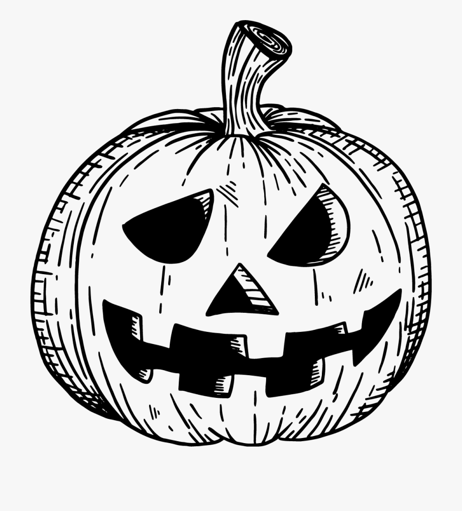 happy halloween jack o lantern clipart black and white