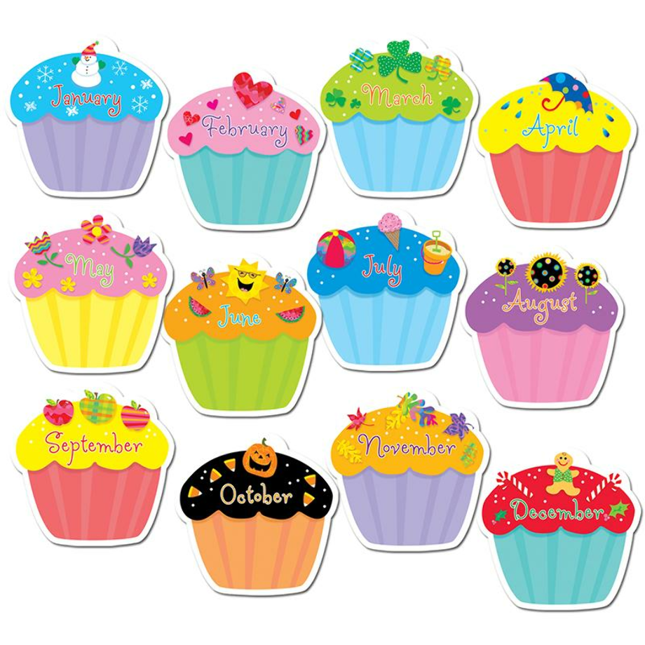 Monthly Birthday Month Cupcakes Printables Printable World Holiday