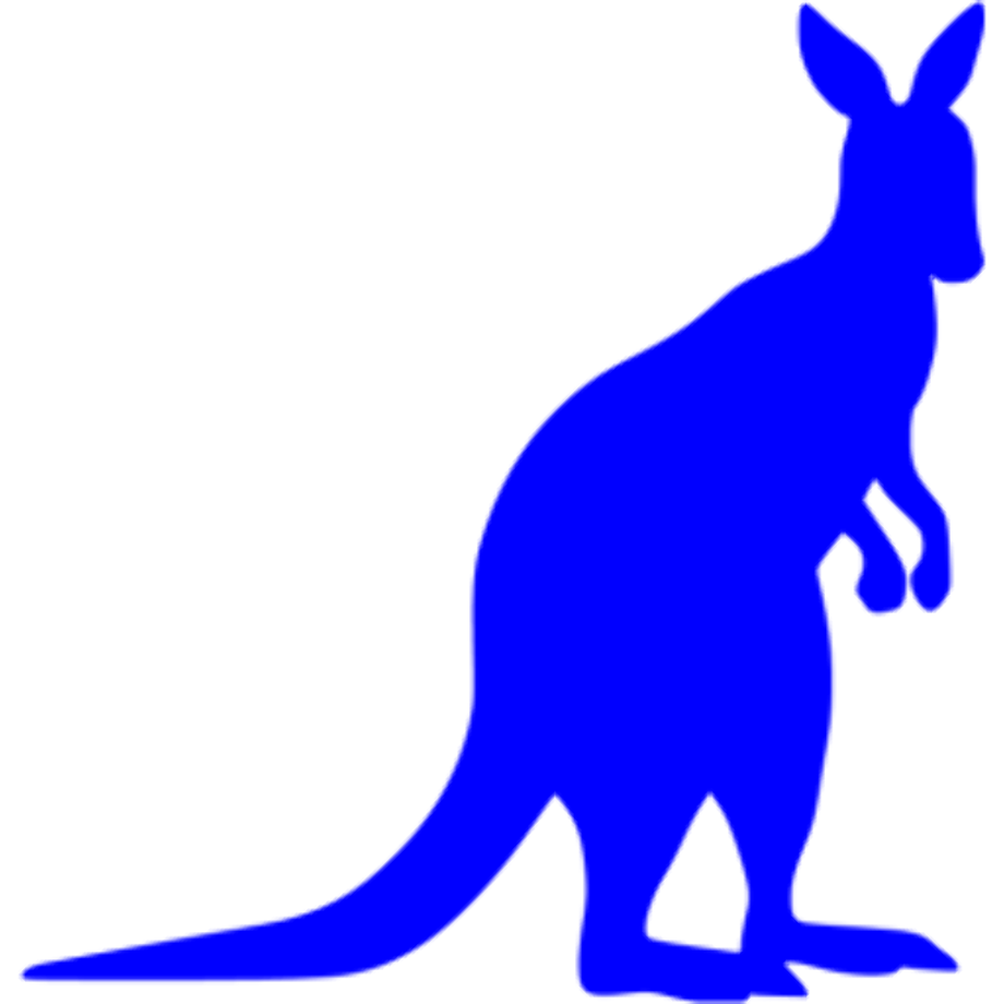 kangaroo clipart blue