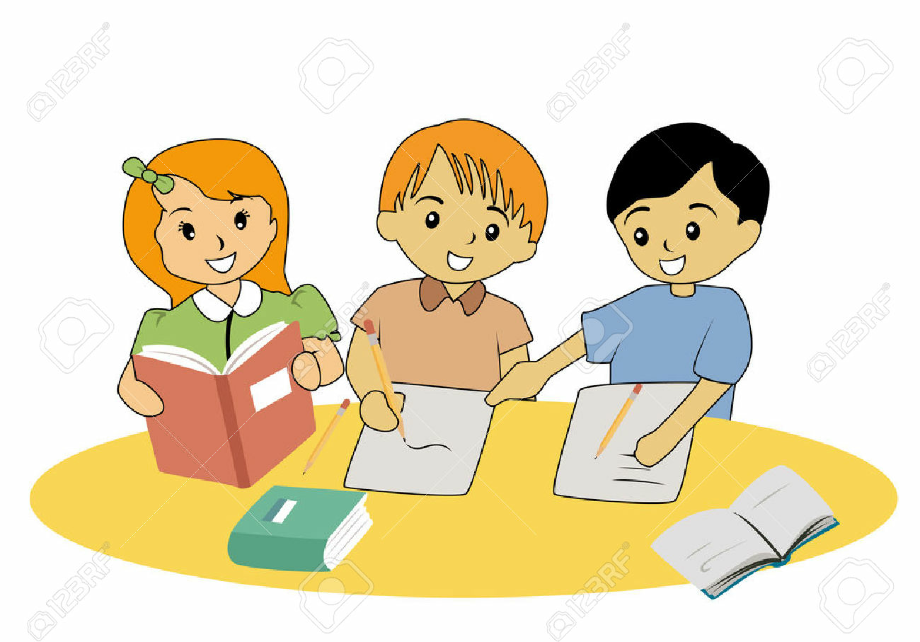 kid clipart studying