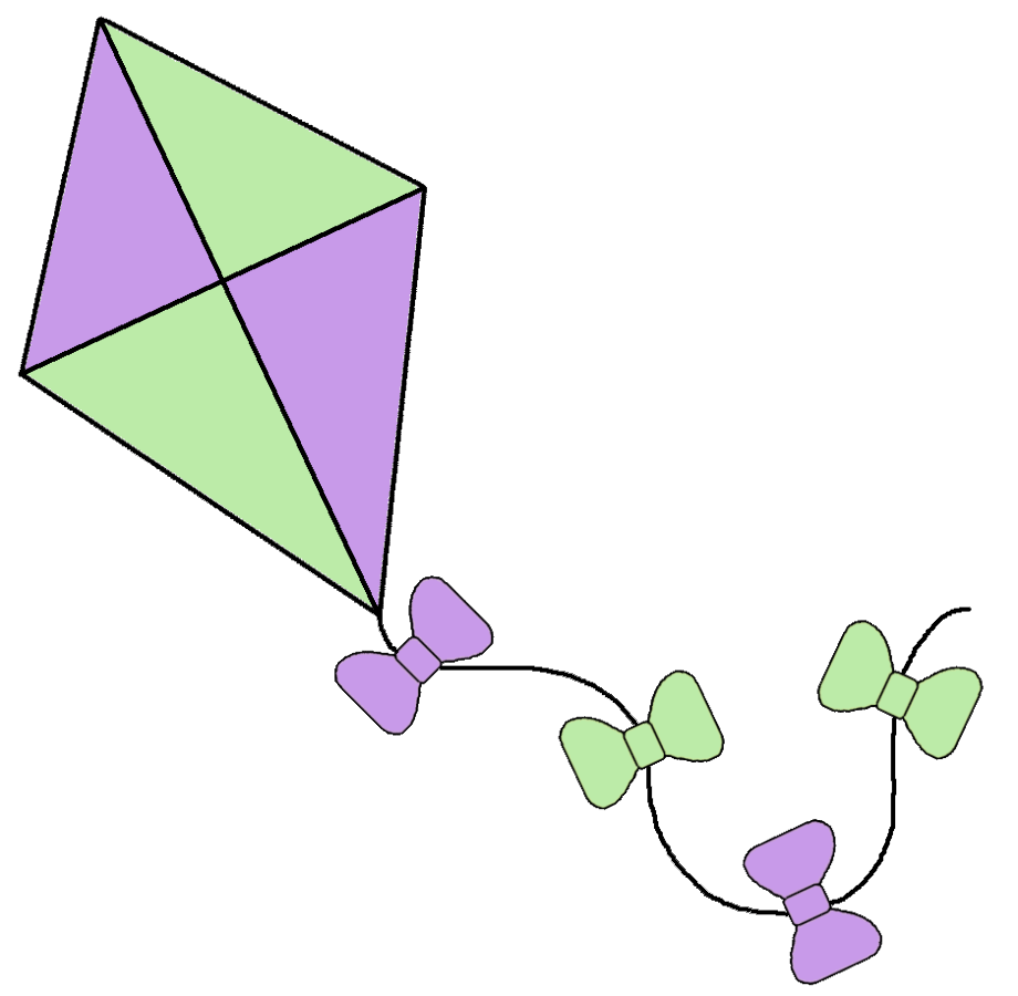 kite clipart purple