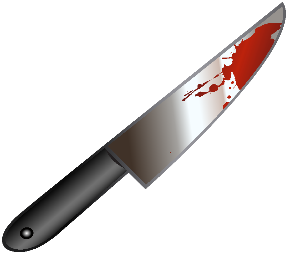 knife transparent bloody