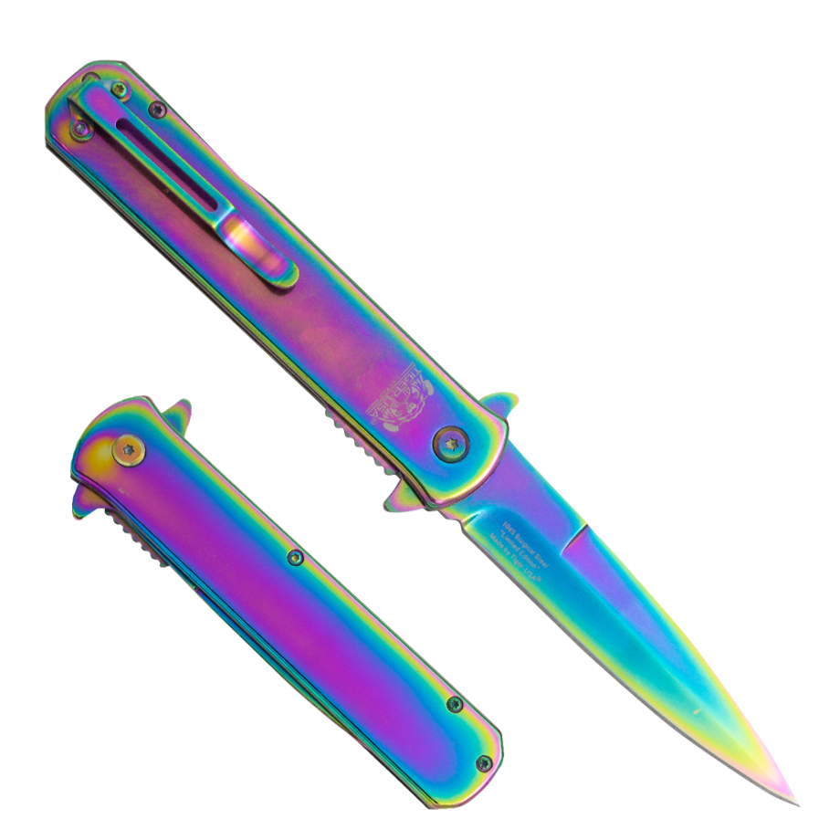 knife transparent rainbow