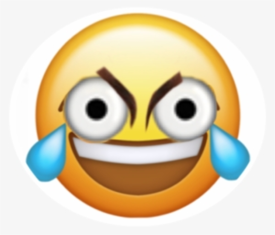 Laughing emoji transparent distorted