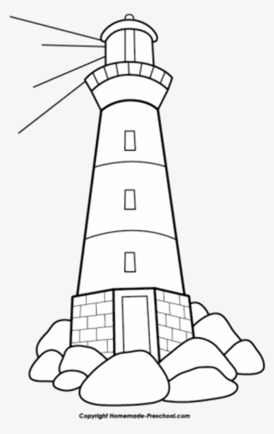 Old School Lighthouse Tattoo Sketch Coloring Page