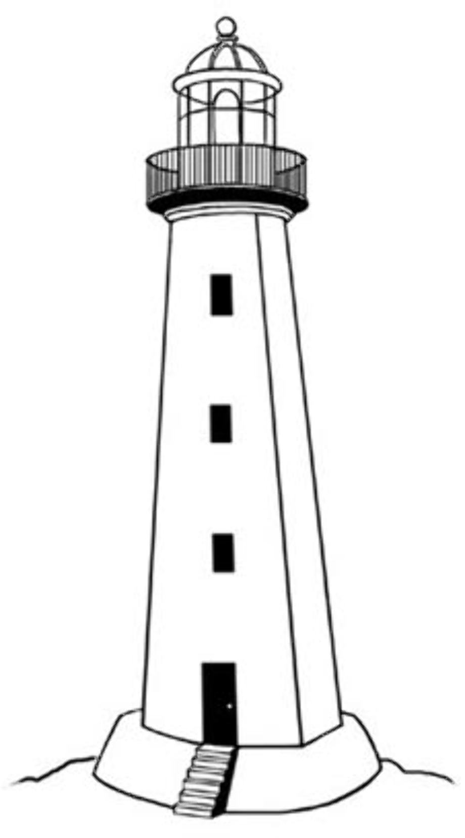 Lighthouse Cartoon Black And White - Ben Coloring Pages Printable Kids ...