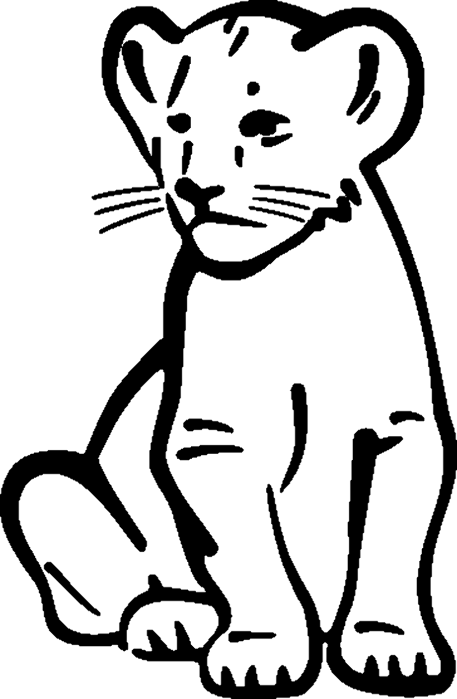 Lion Cub Clip Art Black And White