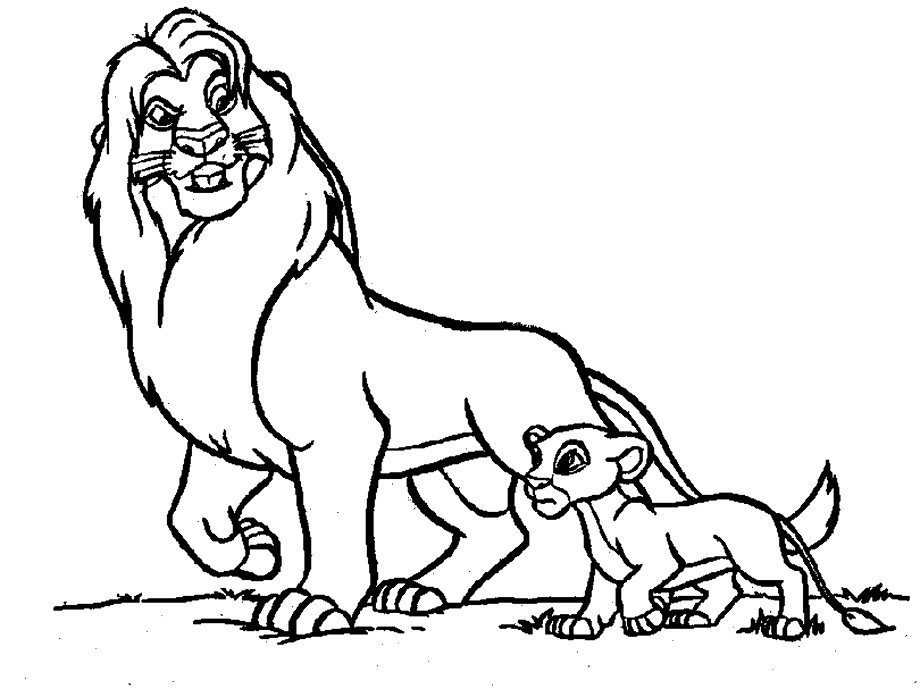 lion clipart black and white simba