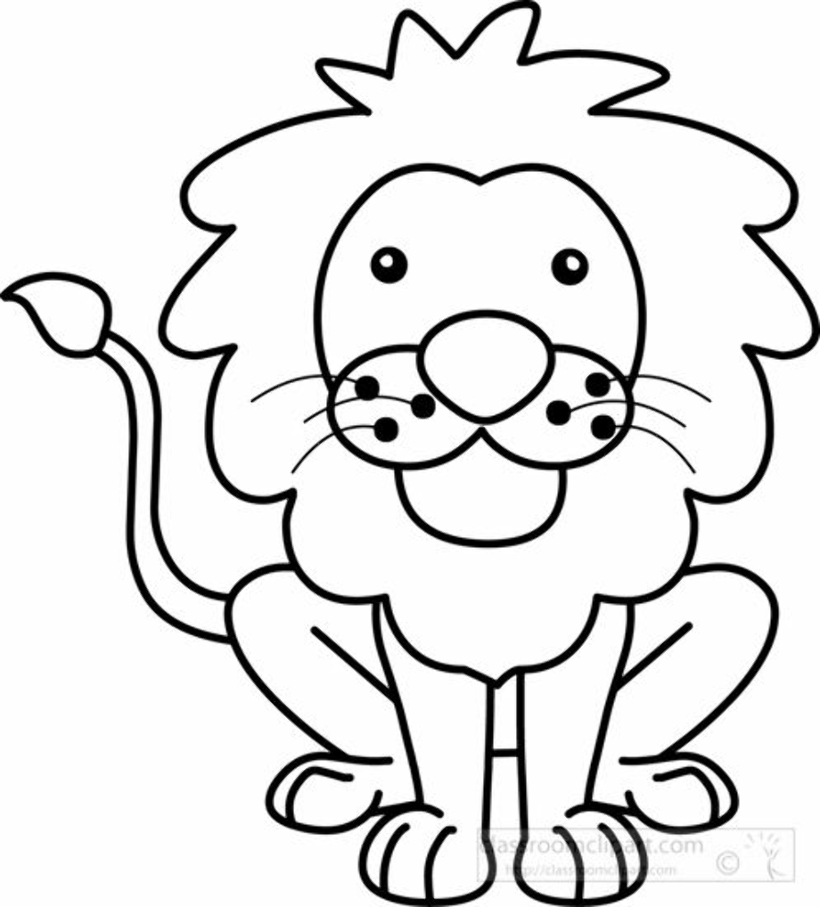 Download High Quality lion clipart black and white outline Transparent