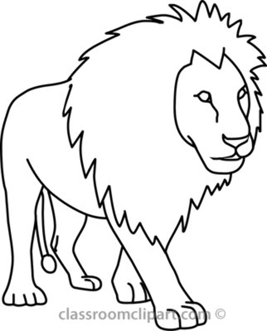 lion clipart black and white animal