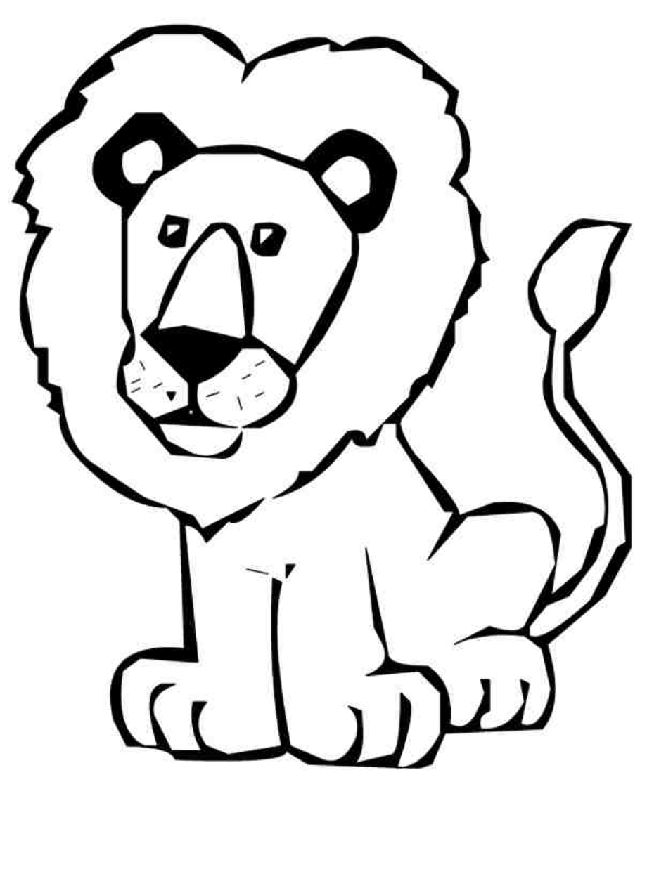 lion clipart black and white cute