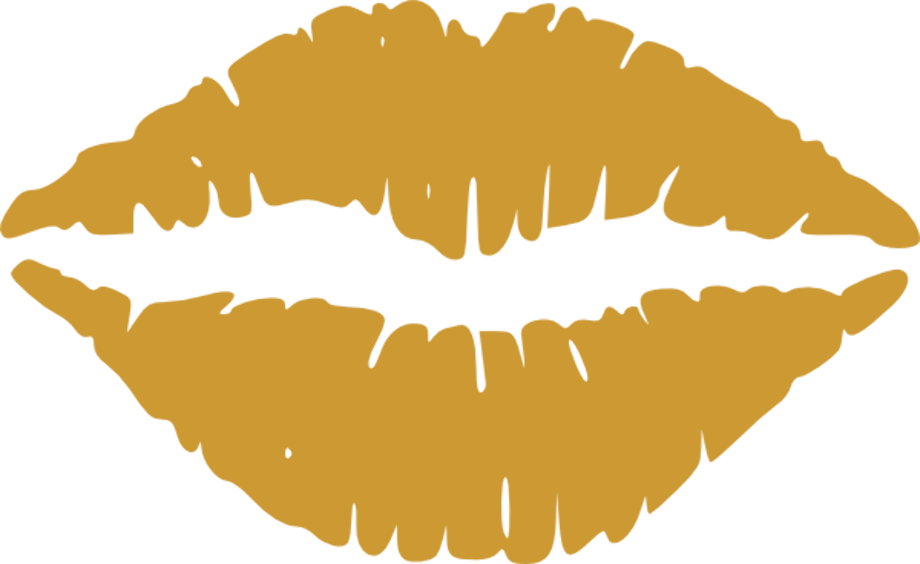 lips clipart gold