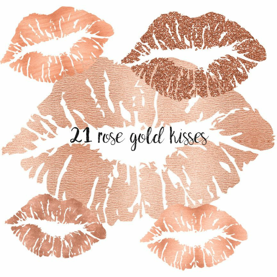 lip clipart rose gold