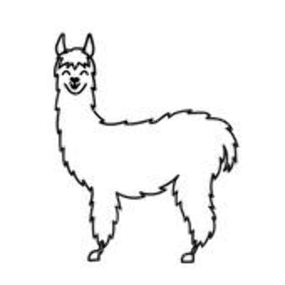 llama clipart outline