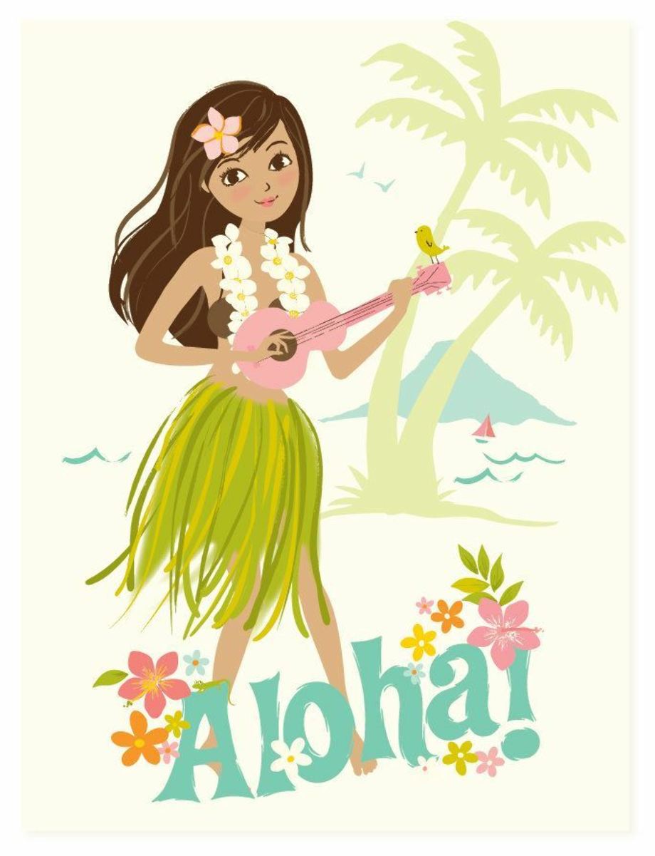 luau clipart hula girl