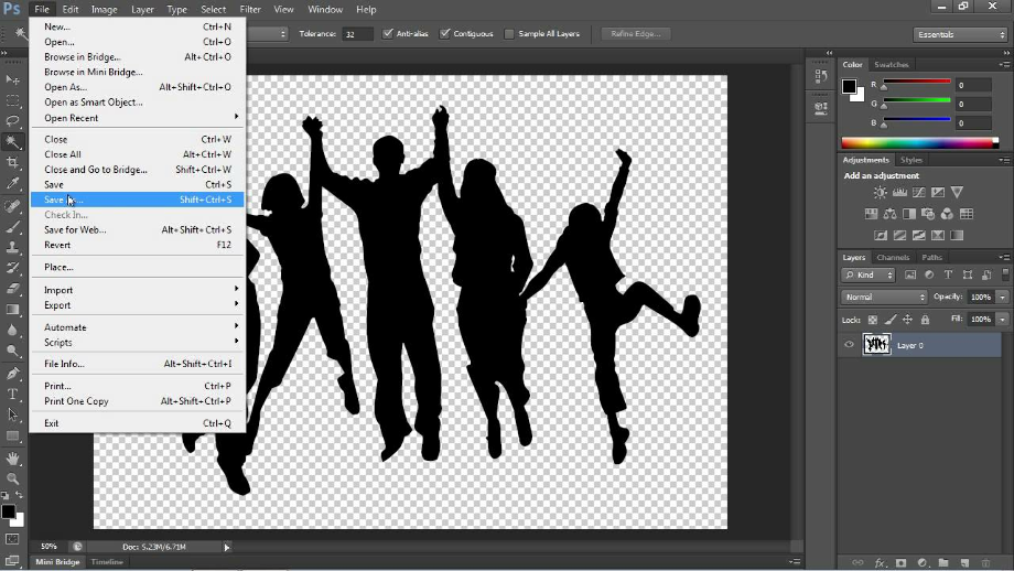 how to make transparent background in photoshop adobe cs5