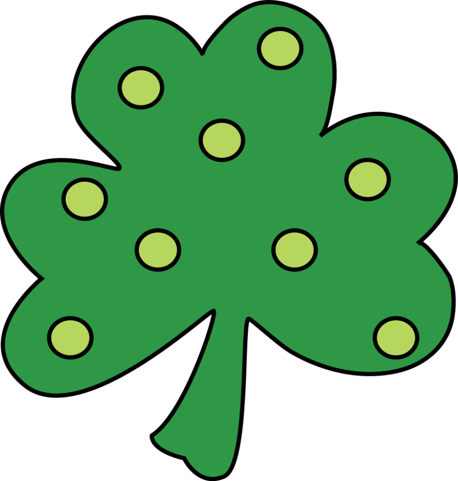 four leaf clover clipart polka dot