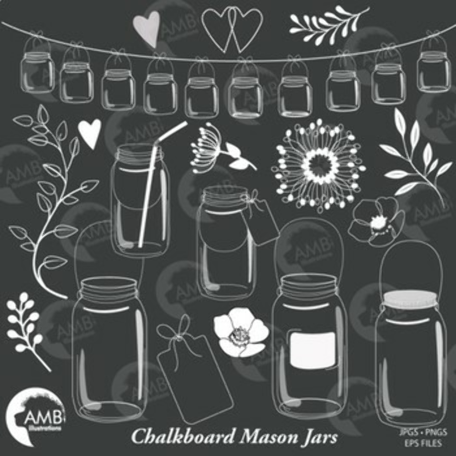 mason jar clipart chalkboard