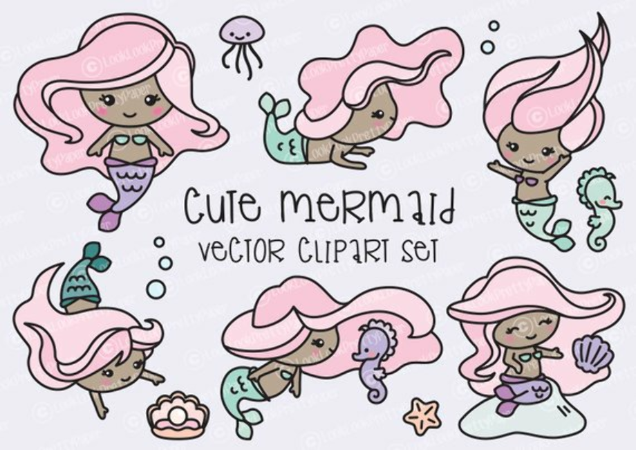 mermaid clip art kawaii